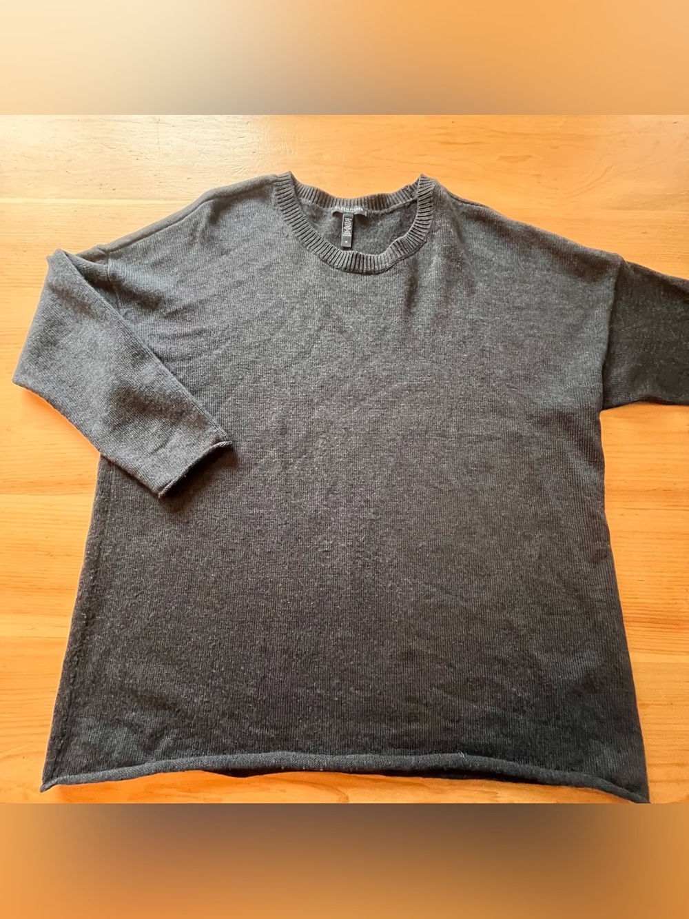 Charcoal gray merino wool Eileen Fisher tunic sweater